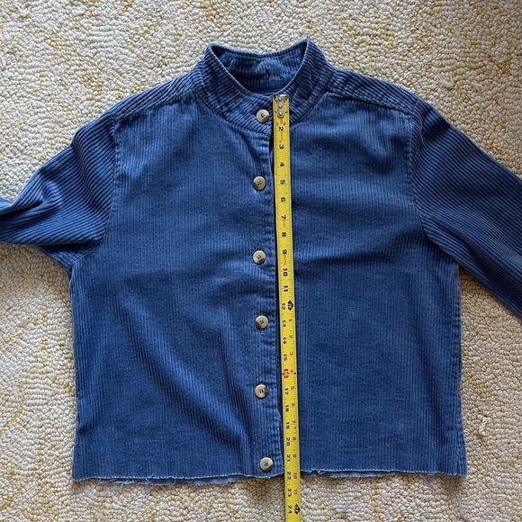 Corduroy Button-Up Long Sleeve Shirt in LIGHT BLUE - Picture 5 of 7